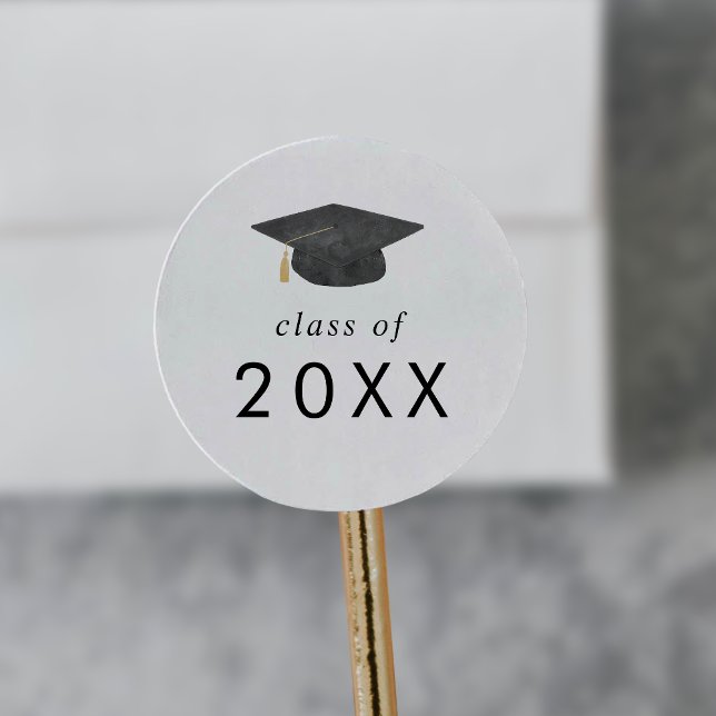 Rond Chic Grad Casquette Classe Année Sticker Graduatio (Créateur téléchargé)