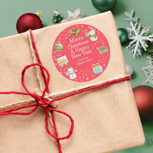 Rond Chic motoneige hiver joyeux Sticker de Noël (Créateur téléchargé)