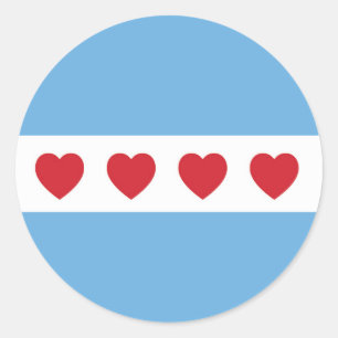 Rond Chicago Love   Sticker   Arrondi