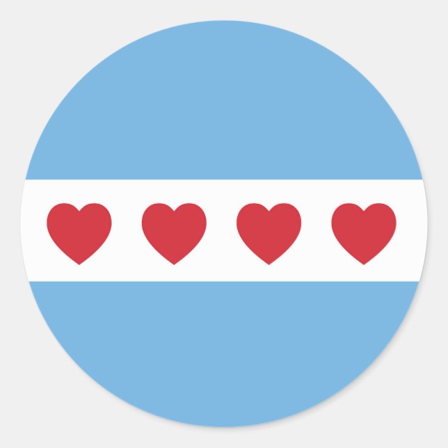 Rond Chicago Love | Sticker | Arrondi (Devant)