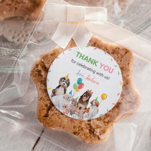 Rond Chien Chien Chien Chien Boy Anniversaire Sticker É (Créateur téléchargé)