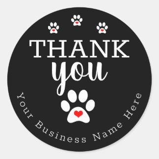 Rond Chien d'affaires, Chien Empreinte de patte Sticker