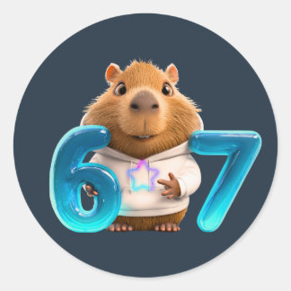 Rond Chill 67 Capybara Round Sticker  –Midnight Edition