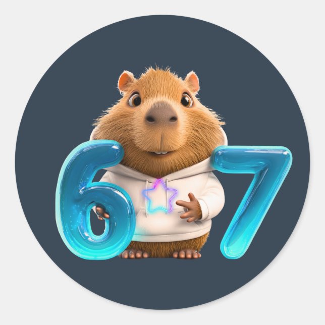 Rond Chill 67 Capybara Round Sticker  –Midnight Edition (Devant)