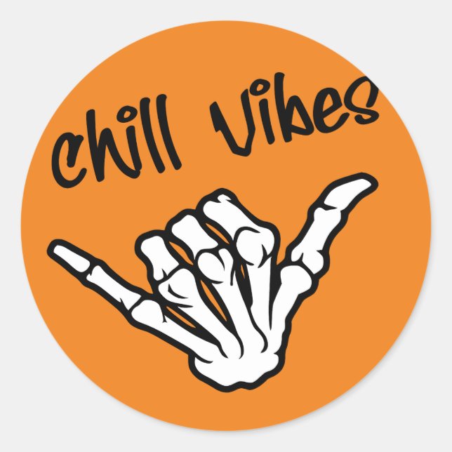 Rond Chill Vibes Squelette Sticker à main (Devant)