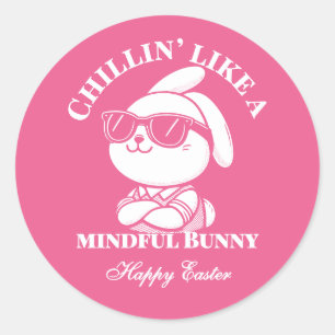 Rond Chillin’ Like a Minful Bunny - Sticker de Pâques
