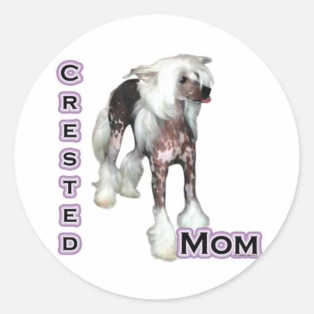 Rond Chinese Crested Mom 4 - Sticker (Devant)