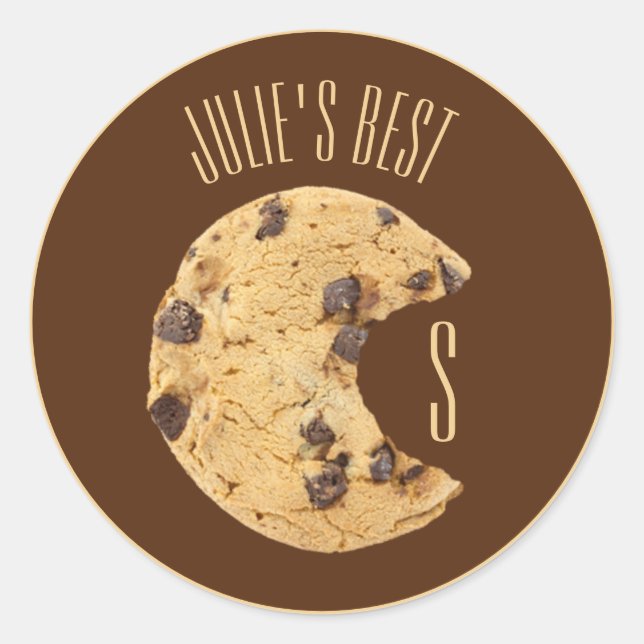 Rond Chocolat Chip Cookie Bite Classic Round Sticker (Devant)