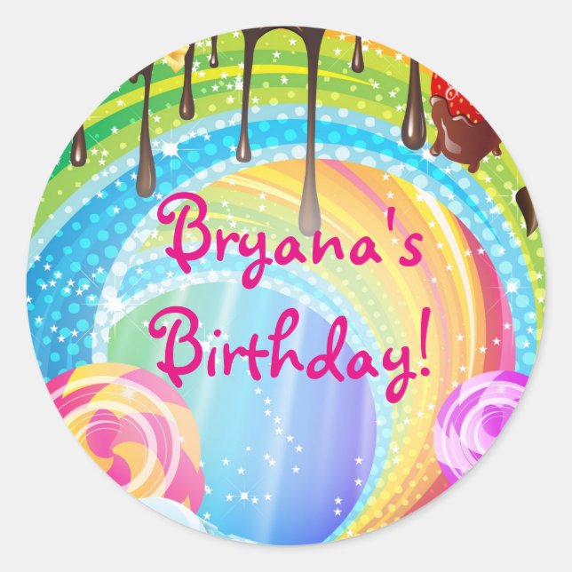 Rond Chocolat et sucreries CandyLand Sticker de rêve po (Devant)