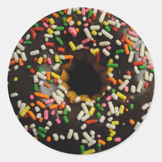 Rond Chocolat Frosted Et Saupoudrer Sticker Donut (Devant)