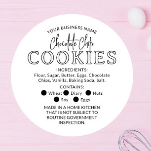 Rond Chocolat noir blanc Cookies Cottage Law Sticker