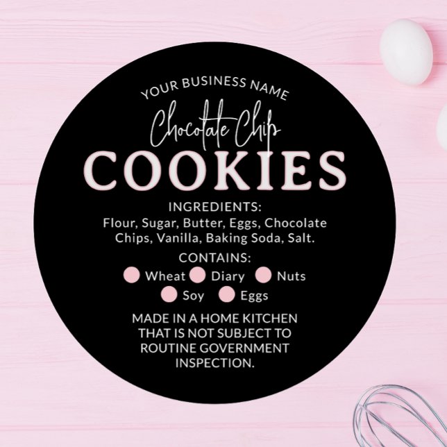 Rond Chocolat rose noir Cookies Cottage Law Sticker (Créateur téléchargé)