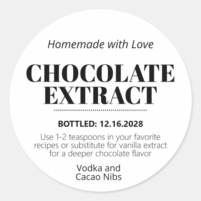 Rond Chocolate Extract Modern Label Sticker ZEX_001g (Devant)