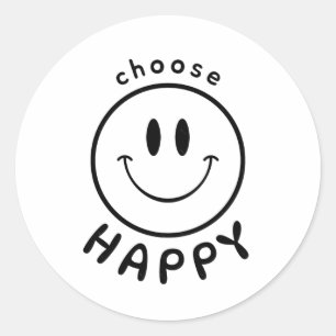 Rond Choisir Happy Design Sticker