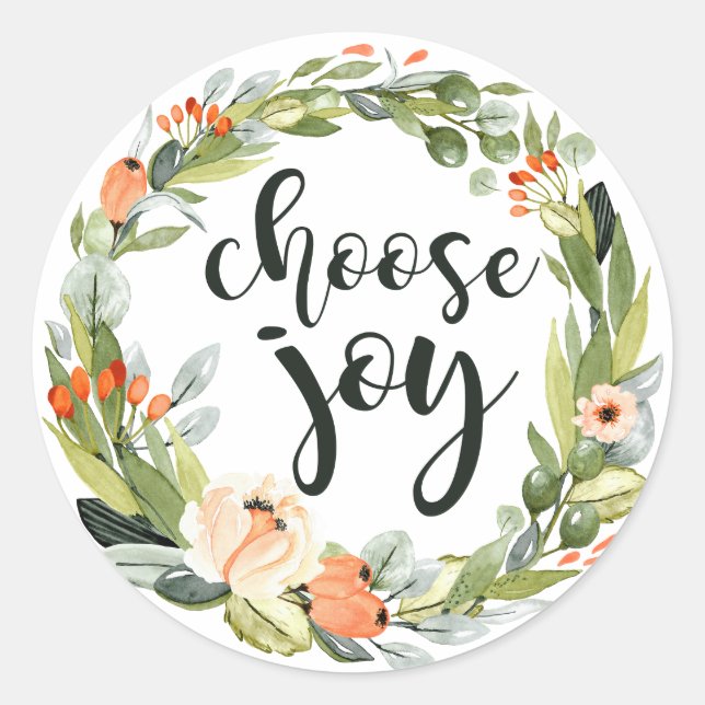 Rond Choisissez Joy, Inspirational Faith Sticker (Devant)