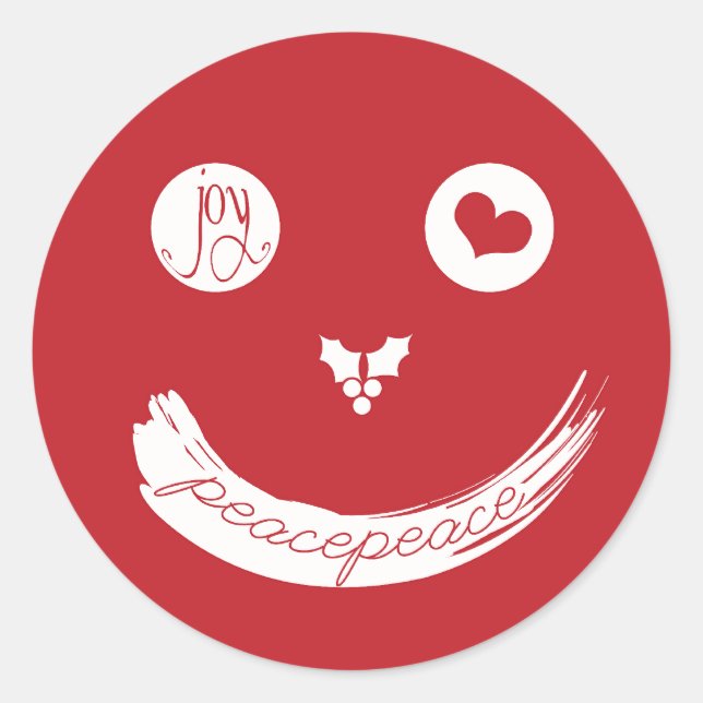Rond Christmas Love Peace Joy Sticker (Devant)