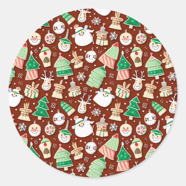 Rond Christmas Pattern 7 - Sticker (Devant)