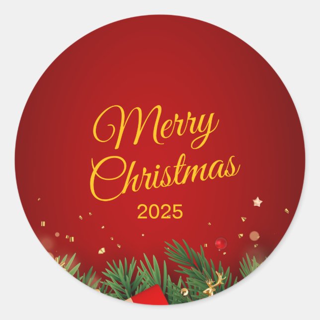 Rond Christmas Sticker – Festive Holiday Decal (Devant)