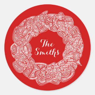 Rond Christmas Wreath Classic Round Sticker