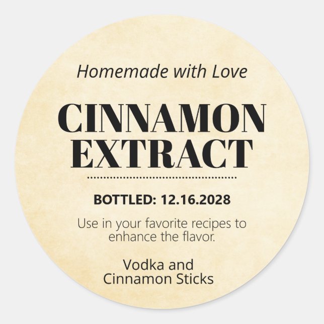 Rond Cinnamon Extract Modern Label Sticker ZEX_001e (Devant)