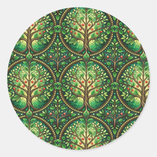 Rond Circular sticker design featuring a repeating  (Devant)