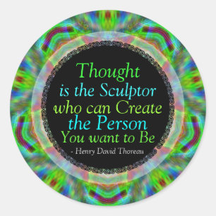 Rond Citation de pensées créatives Sticker d'art person