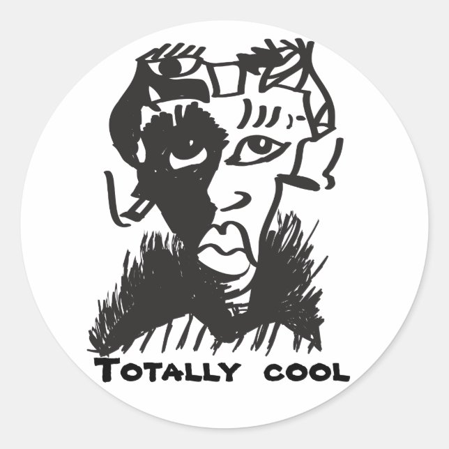 Rond Citation totalement Cool Afrique Jamaïcain Sticker (Devant)