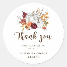 Citrouille d'automne Mariage de bienvenue Sticker 