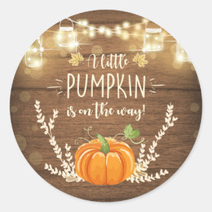Rond Citrouille rustique Favoriser Tags Sticker Topper