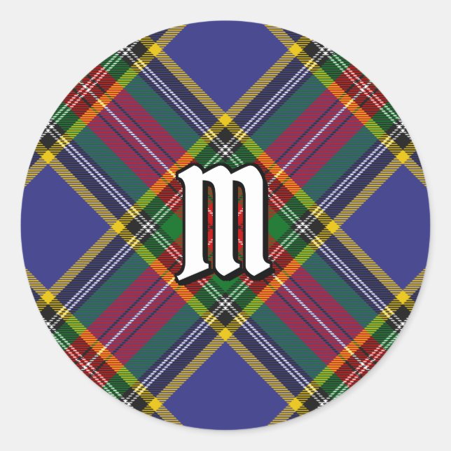Rond Clan MacBeth Tartan Classic Round Sticker (Devant)