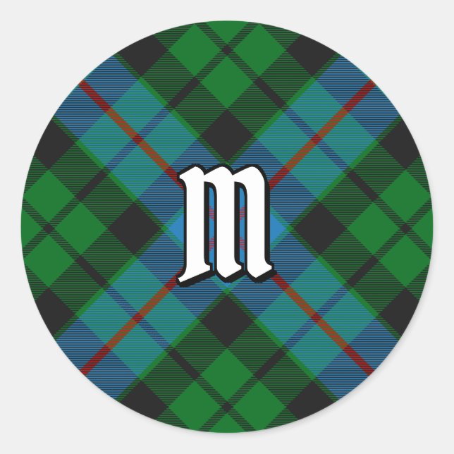 Rond Clan Morrison Chasse Tartan Classic Round Sticker (Devant)