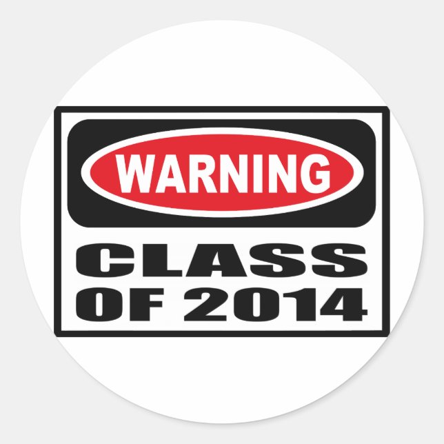 Rond CLASSE D'Avertissement DE Sticker 2014 (Devant)