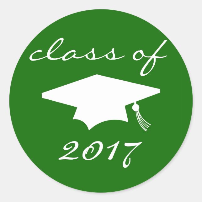 Rond Classe De Sticker 2017 (Plafond De Graduation Vert (Devant)