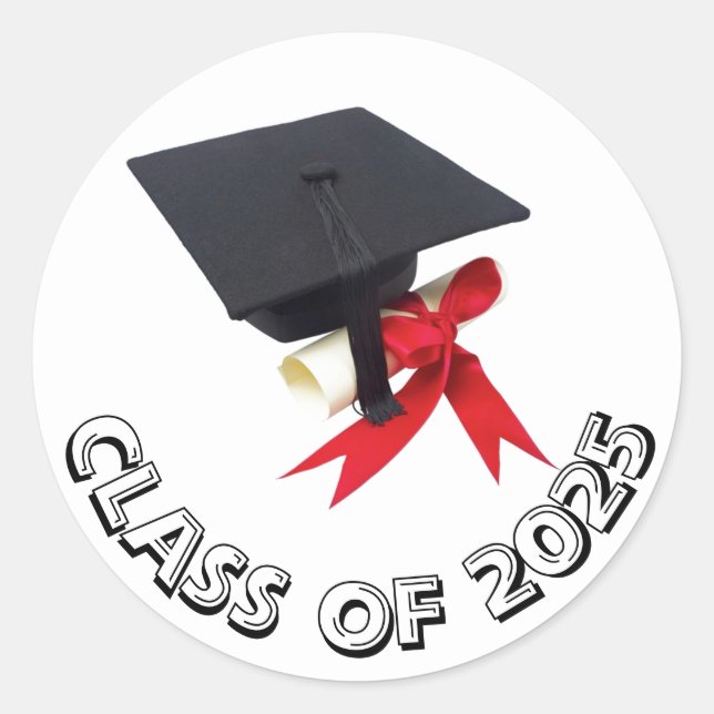 Rond Classe de Sticker Casquette et Diplôme 2025 par Ja (Devant)