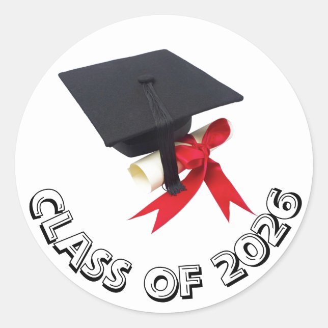 Rond Classe de Sticker Casquette et Diplôme 2026 par Ja (Devant)