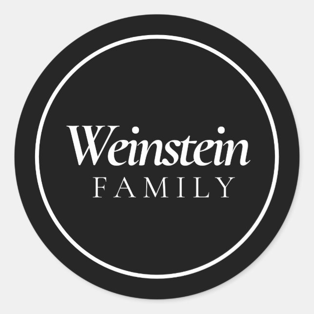 Rond Classic Family Name Purim Sticker (Devant)