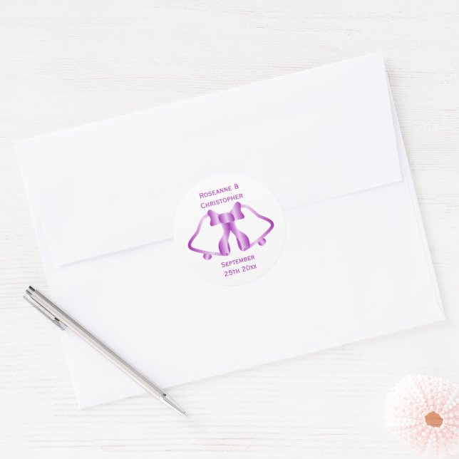 Rond Cloches Et Ruban À Sticker Faire-part de mariage V (Enveloppe)