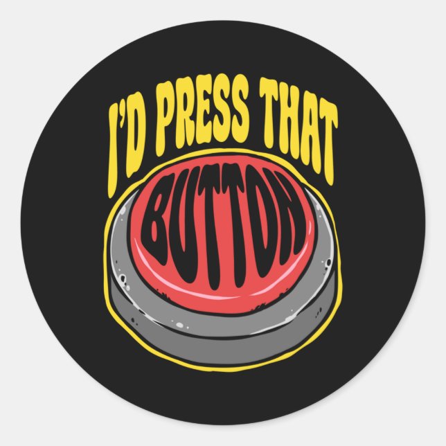 Rond Cnc Machinist I'd Press That Button Sticker  (Devant)