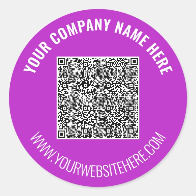 Rond Code QR et Sticker de texte personnalisé Choisir l (Devant)