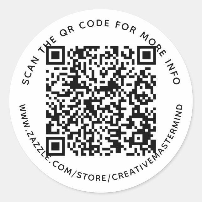 Rond Code QR personnalisé Texte personnalisé Sticker ro (Devant)