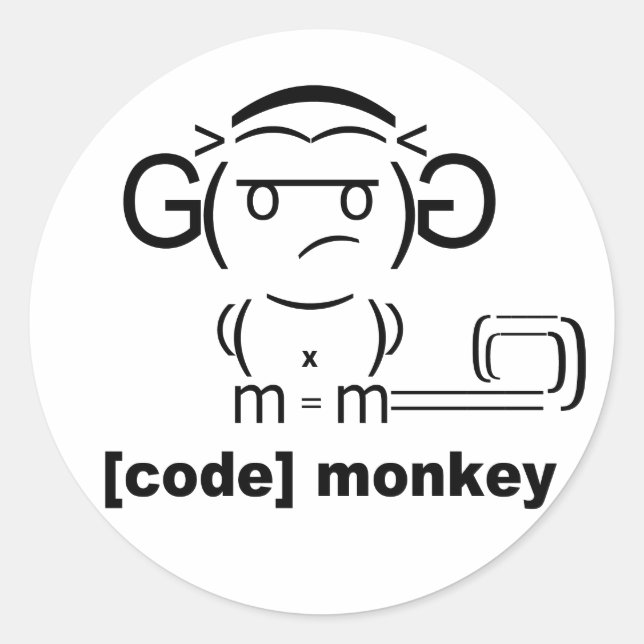 Rond [Code] Sticker pour singe (Devant)