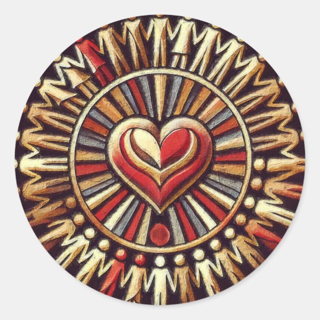 Rond Coeur de l'unité : Weltfrieden - Sticker pour la p (Devant)