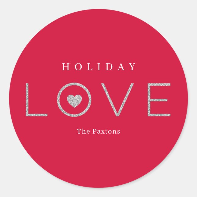 Rond Coeur joyeux ÉDITABLE COULEUR Sticker de vacances (Devant)