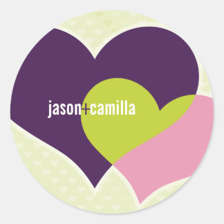 Rond COEUR NOMS STICKER / SEAL :: coeurs en couches 2