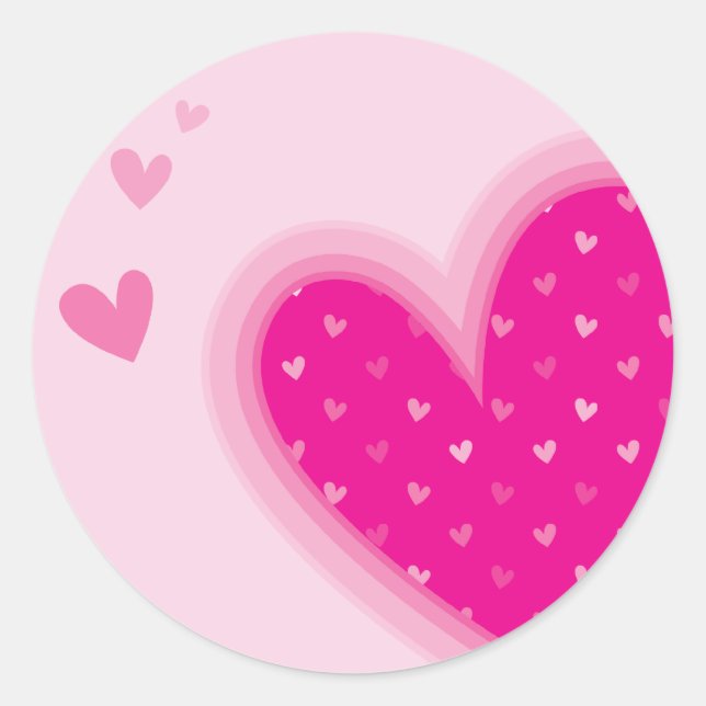 Rond COEUR STICKER SEAL :: coeurs funky 1 (Devant)