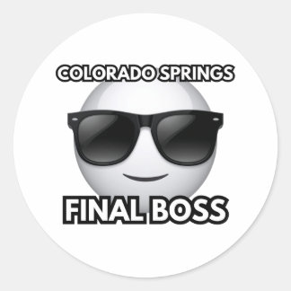 Rond Colorado Springs Final Boss Cool Emoji Sticker