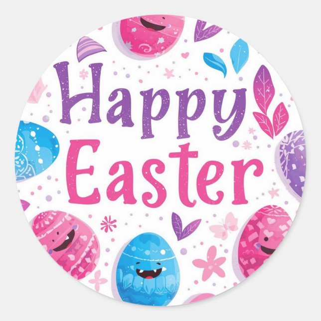 Rond Colorful Easter Egg Hunt Classic Round Sticker  (Devant)