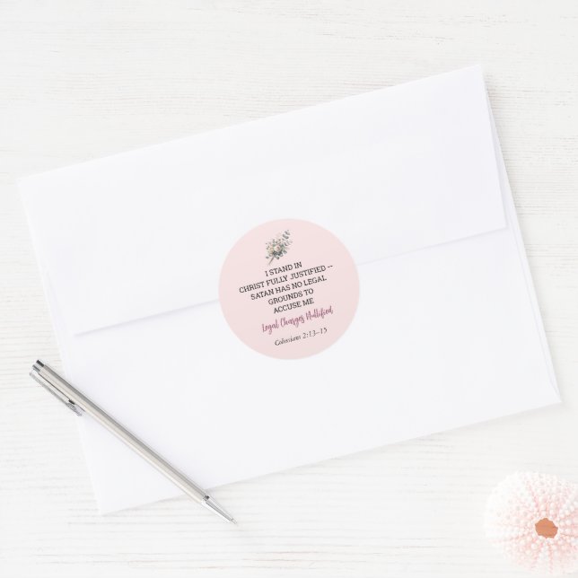 Rond Colossiens 2:13-15 Christian Affirmation Sticker (Enveloppe)