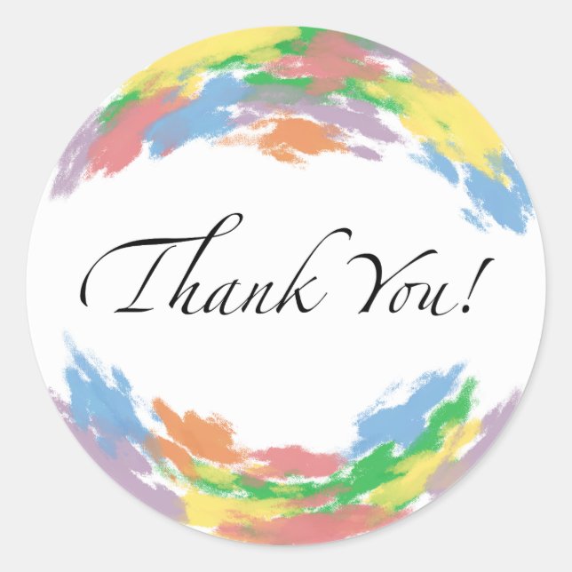 Rond Colourful Thank You Sticker (Devant)