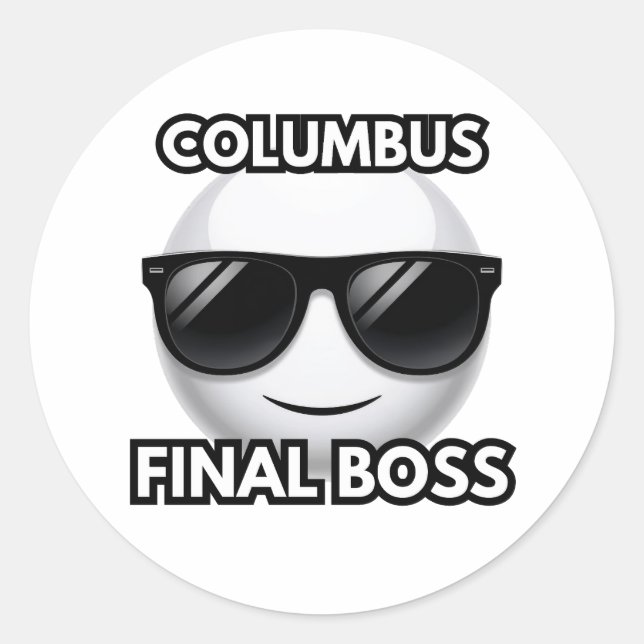 Rond Columbus Final Boss Cool Emoji Sticker (Devant)